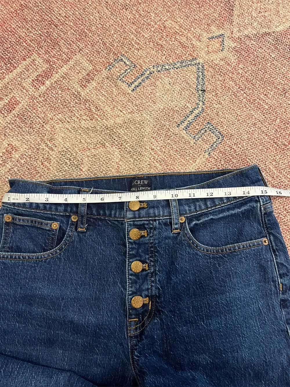 J crew mid rise button fly full length wide leg jeans in medium wash size 28/6